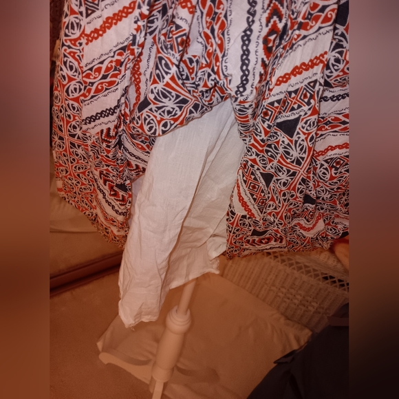 Retro 60’s Geometric Crochet Sleeveless Mini Dress – Red & Black Patterned Tunic - Picture 8 of 12